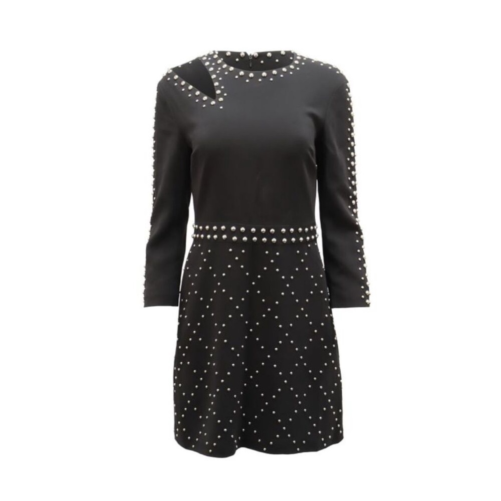 ALC Taraji Studded Cutout Dress Black Silver Size 6 Edgy Party Contemporary